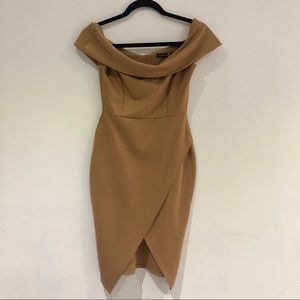 BOOHOO Tan Dress